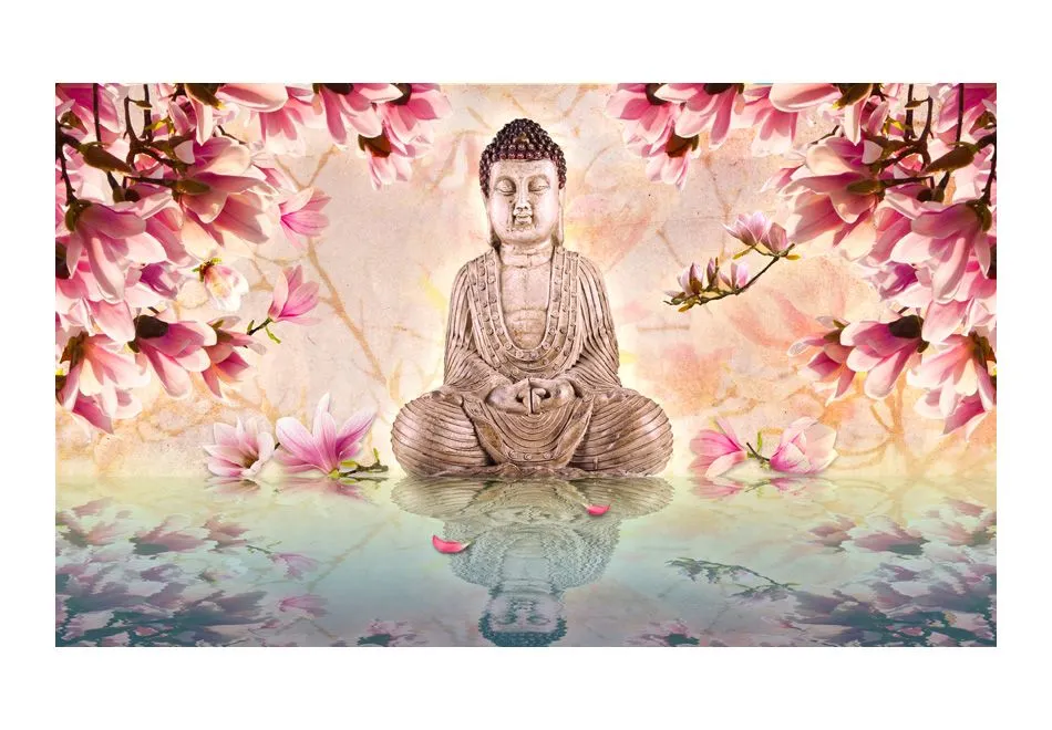 Fototapeta - Budda i magnolia-2