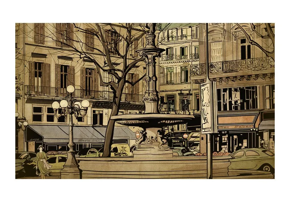 Fototapeta - Parisian fountain-2