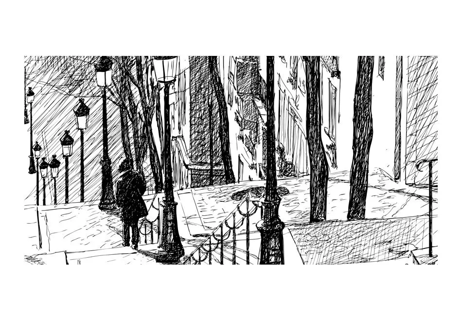 Fototapeta XXL - schody - Montmartre-2