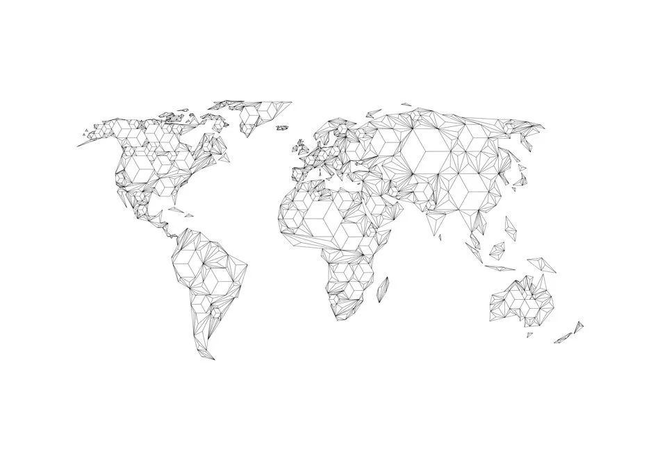 Fototapeta XXL - Map of the World - white solids-2