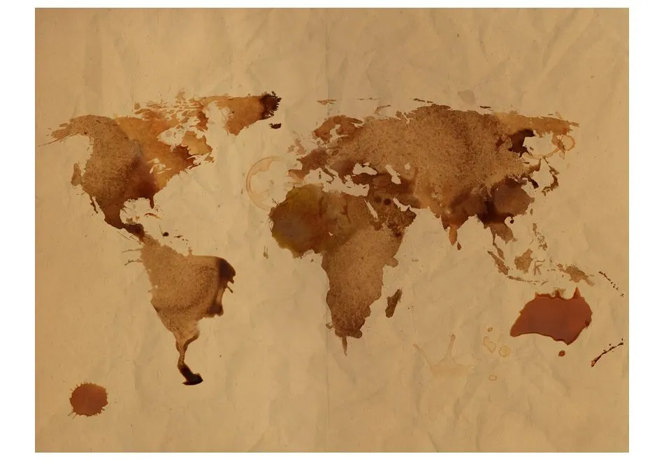 Fototapeta - Herbaciana mapa świata-2