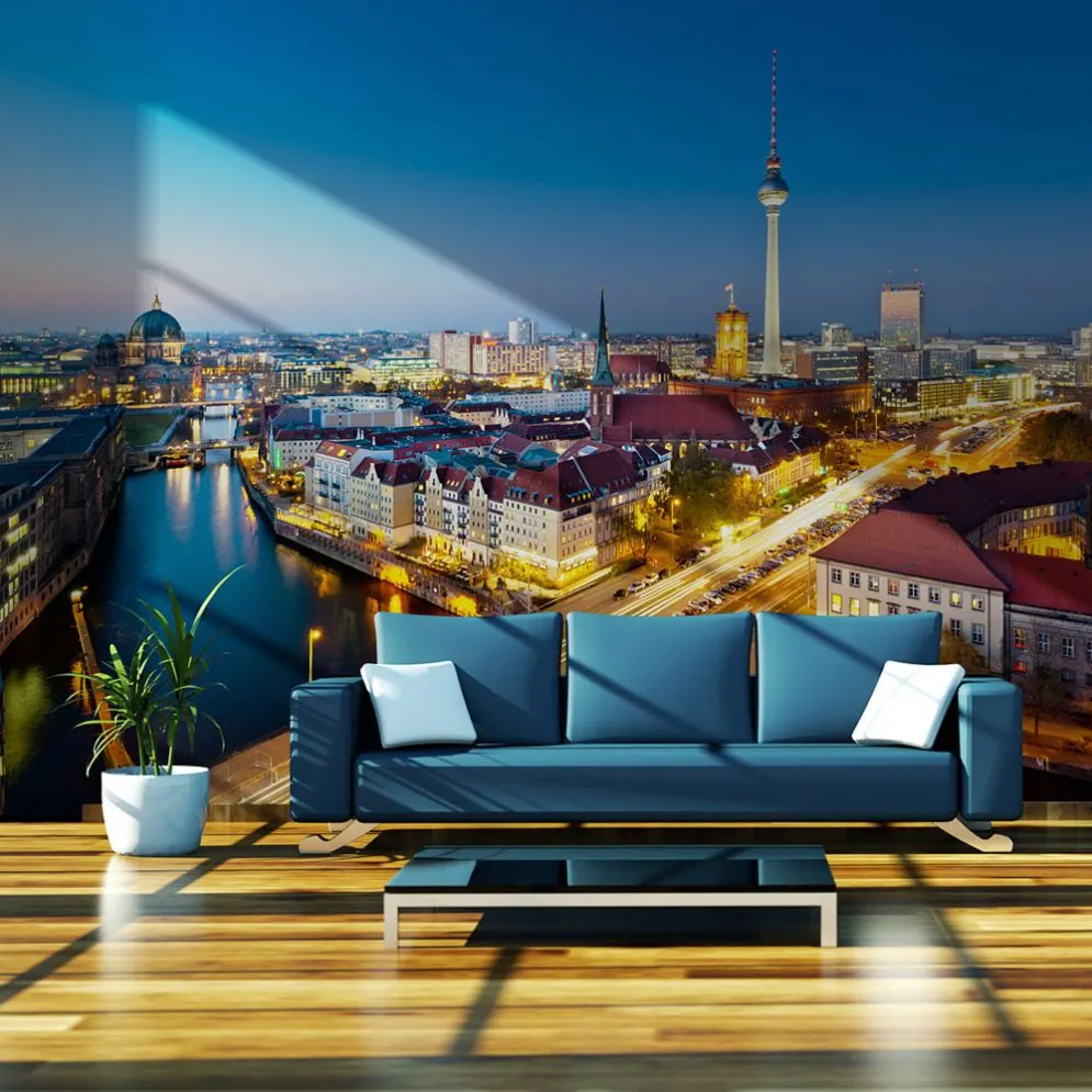 Fototapeta - Berlin view from Fischerinsel (night)-1