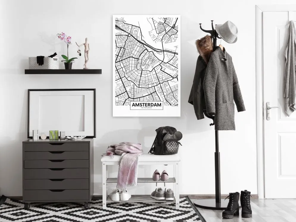 Obraz - Mapa Amsterdamu (1-częściowy) pionowy-2