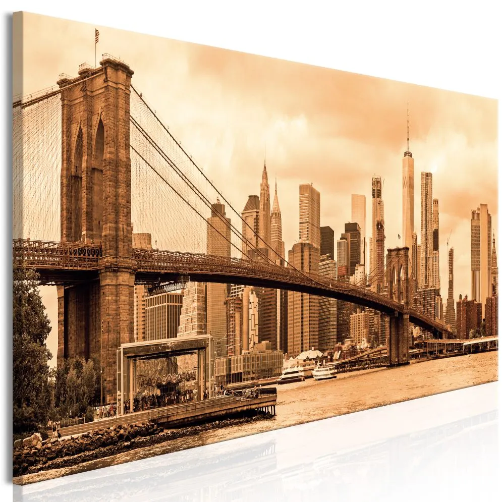 Obraz - Droga na Manhattan (1-częściowy) wąski sepia-1