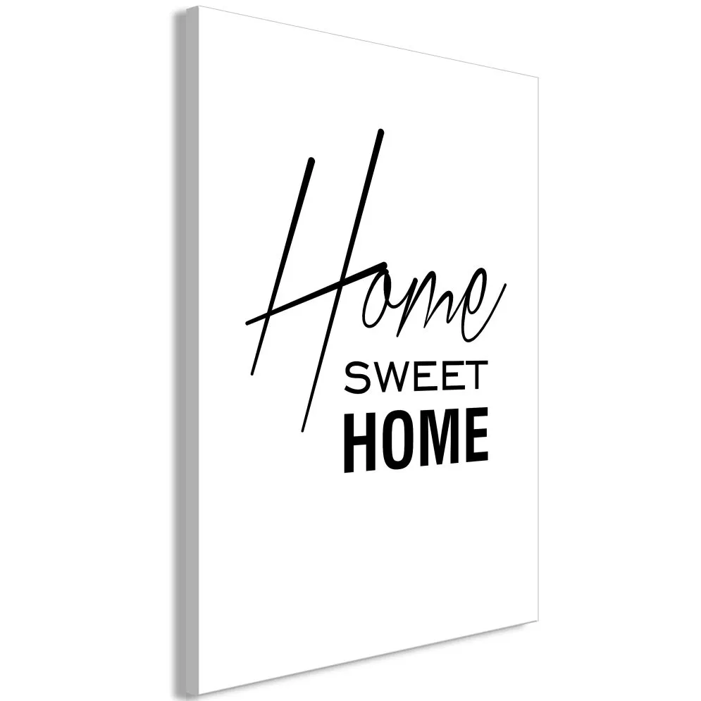 Obraz - Black and White Home Sweet Home (1-częściowy) pionowy-1