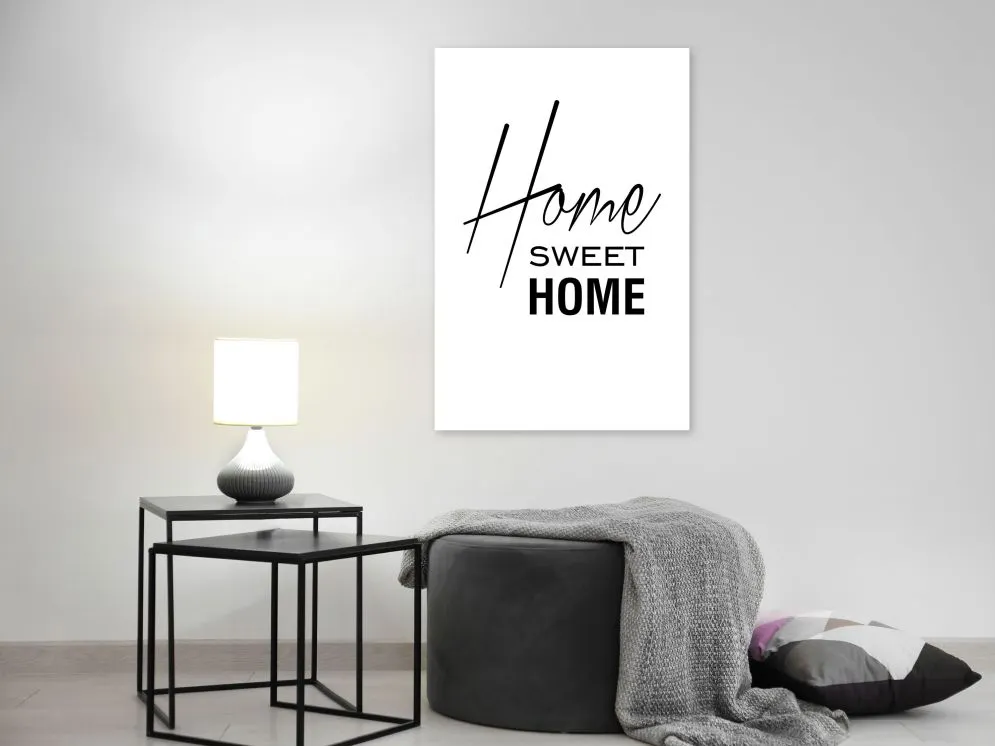 Obraz - Black and White Home Sweet Home (1-częściowy) pionowy-2