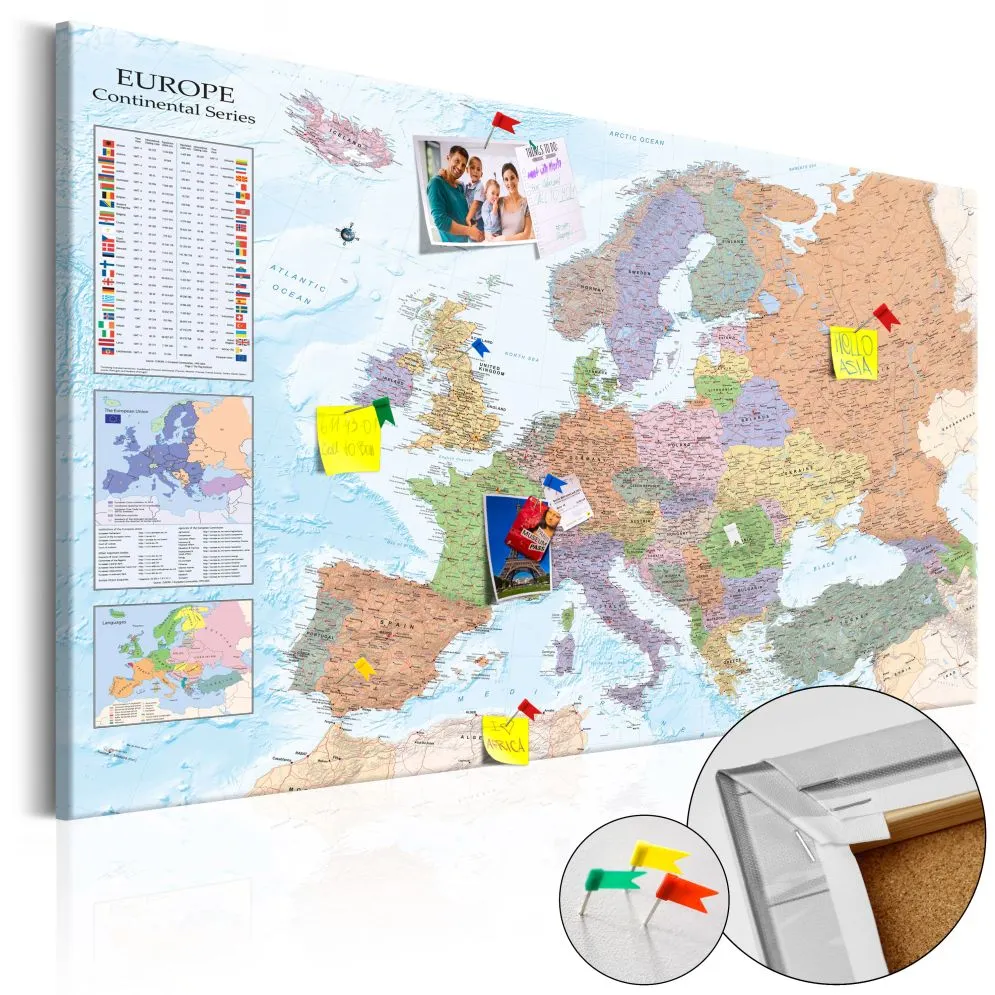Obraz na korku - Mapy świata  Europa [Mapa korkowa]-1