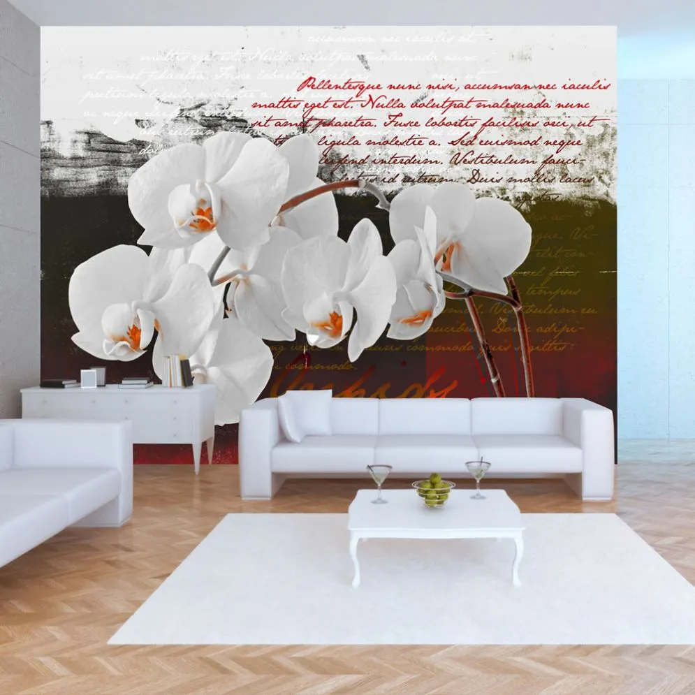Fototapeta - Pamiętnik i orchidea-1