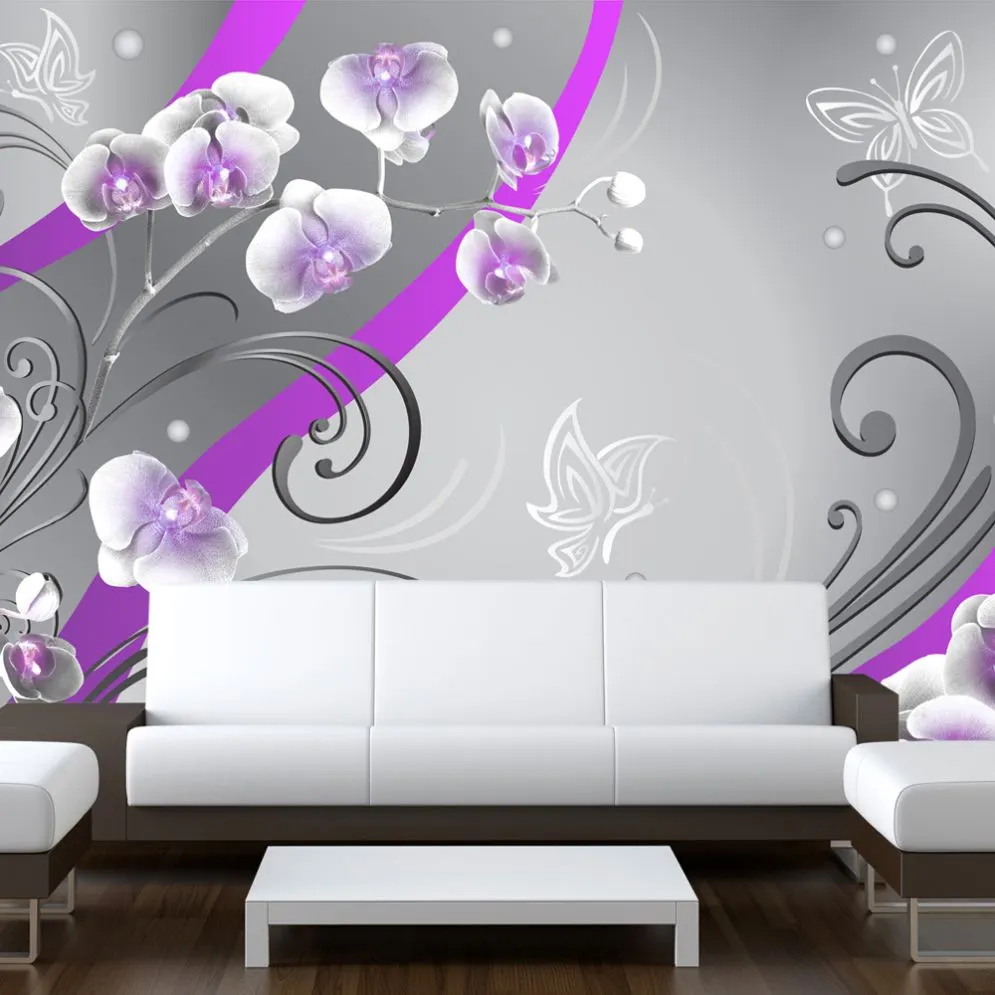 Fototapeta - Purpurowe orchidee - wariacja-1