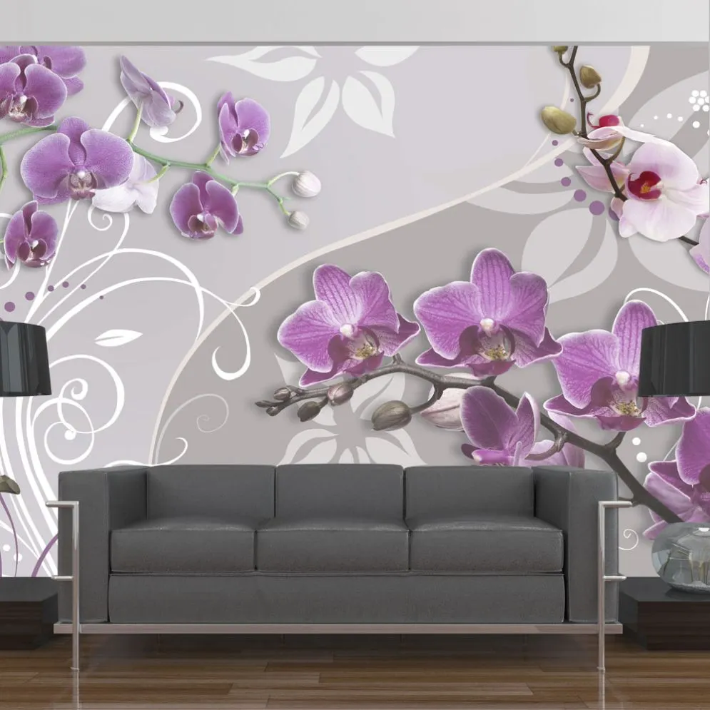 Fototapeta - Lot purpurowych orchidei-1