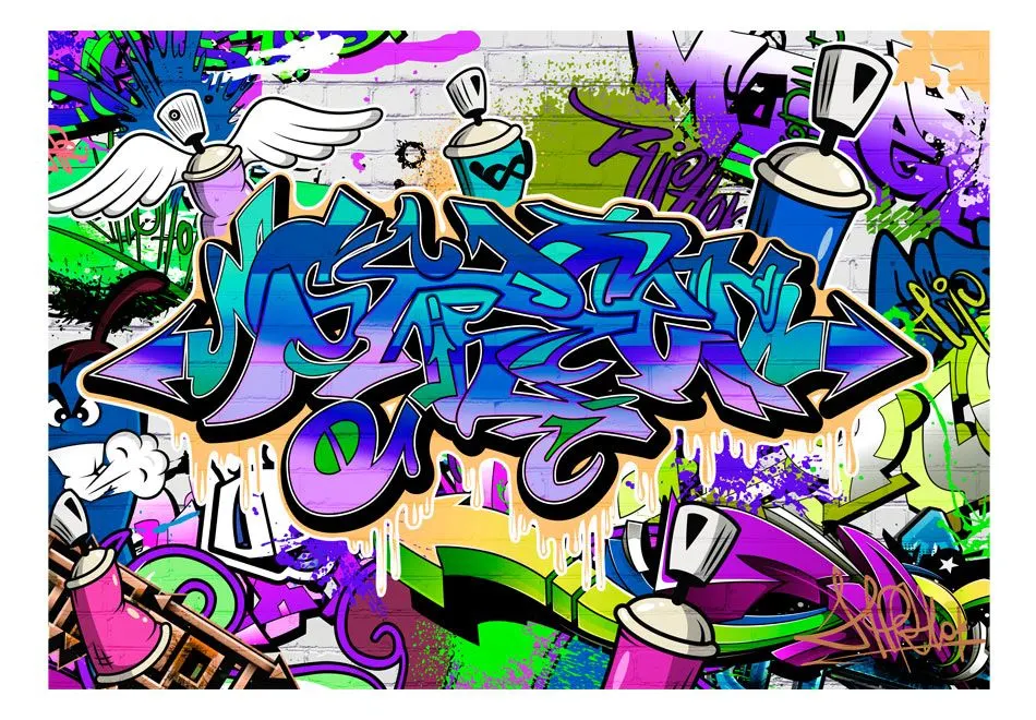 Fototapeta - Graffiti fioletowy motyw-2