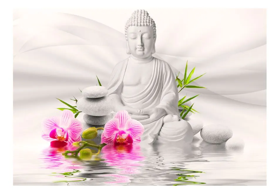 Fototapeta - Budda i orchidee-2