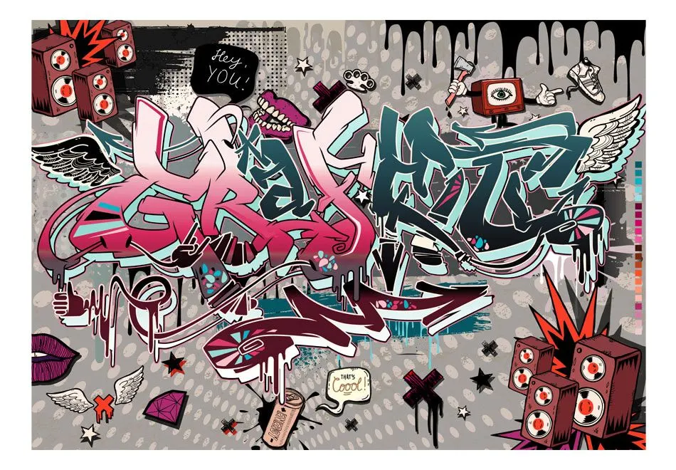Fototapeta - Graffiti  hej Ty!-2