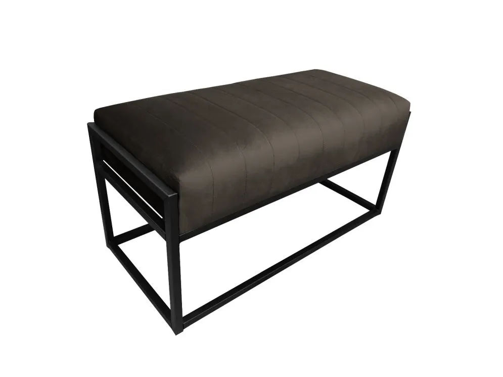 Ławka LILU MG VELVET brązowa tapicerowana aksamitem | MIRAT. w stylu LOFT kolekcja
