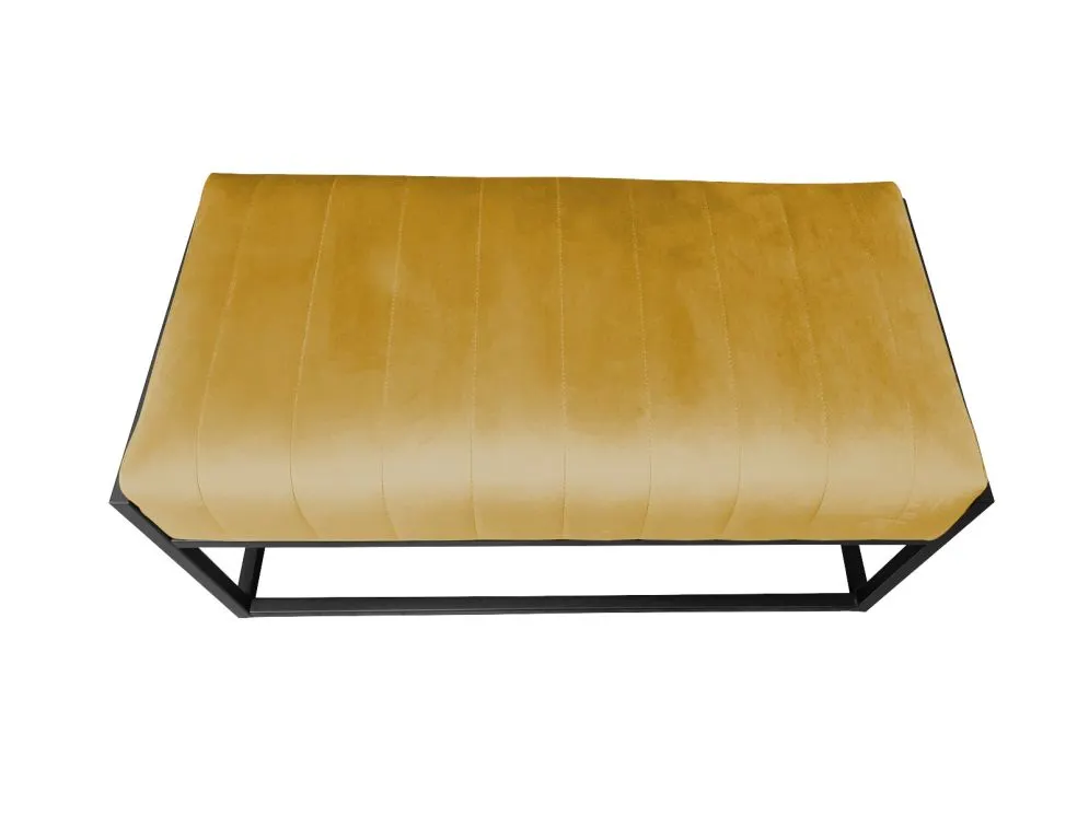 Ławka LILO MG VELVET musztardowa/curry tapicerowana aksamitem | MIRAT. w stylu LOFT kolekcja