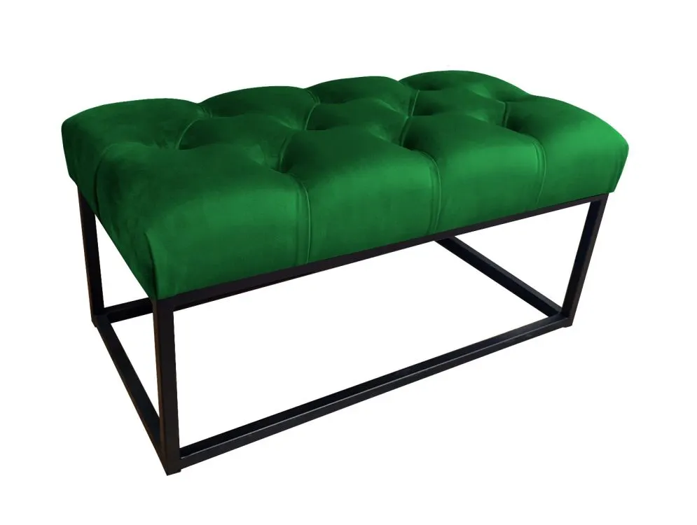 Ławka CHARLIE MG VELVET zielona pikowana | MIRAT. w stylu GLAMOUR kolekcja