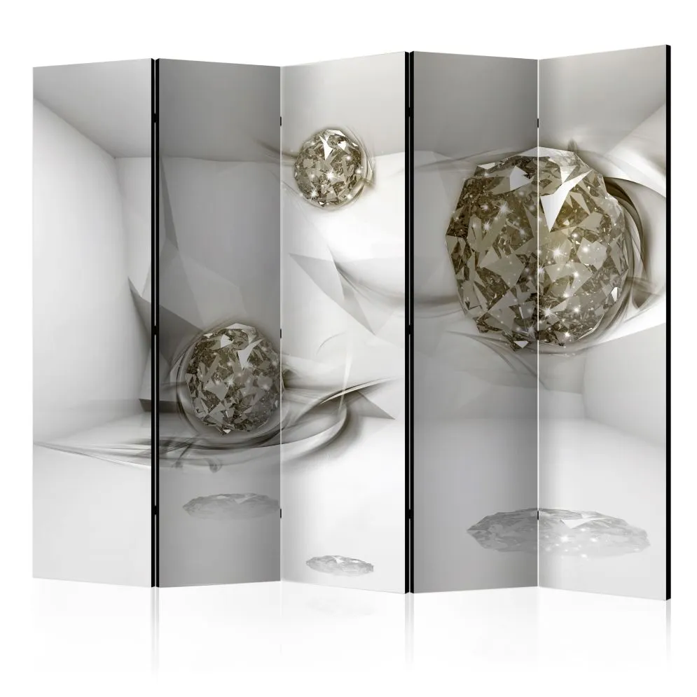 Parawan jednostronny 3D 225x172 cm 5-częściowy szary | MIRAT.