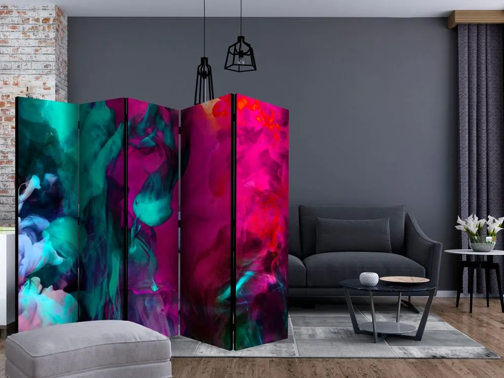 Parawan dwustronny  Abstrakcje 225 x 172 cm Niebieski