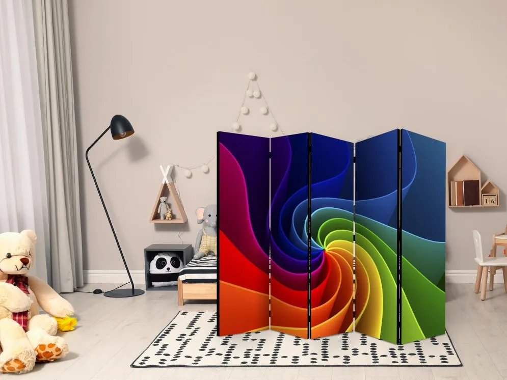 Parawan jednostronny Abstrakcje 225 x 172 cm Niebieski