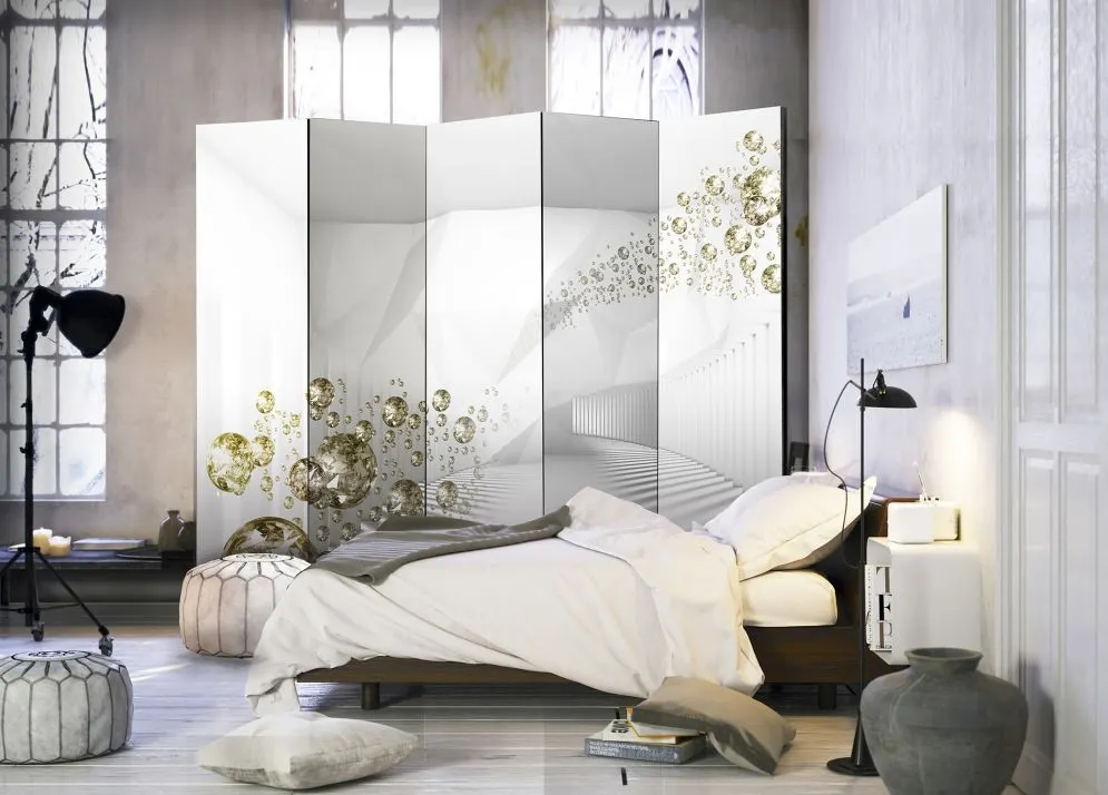 Parawan jednostronny 3D 225 x 172 cm Biały