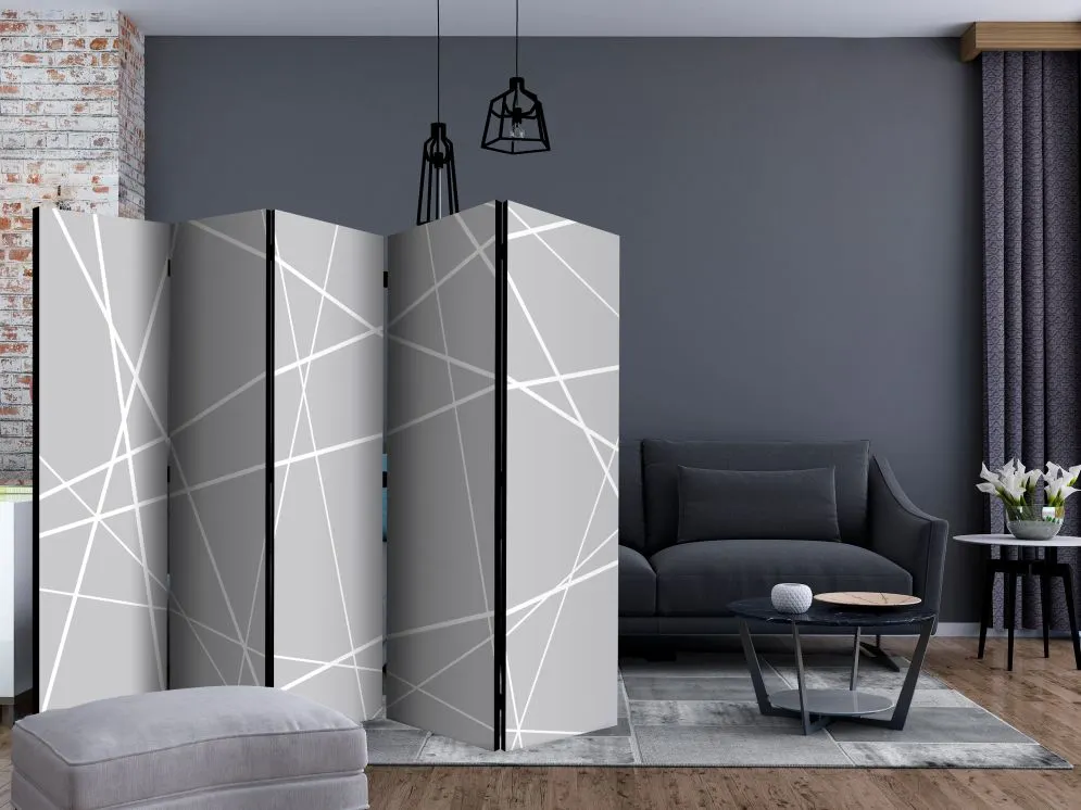 Parawan dwustronny  Tła i desenie 225 x 172 cm Czarny