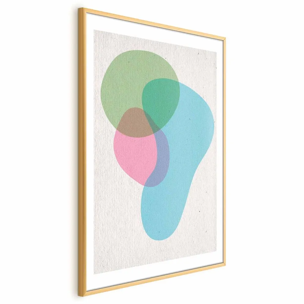 Plakat Kolorowe plamy 60x90 cm z ramą złotą z marginesem | MIRAT.