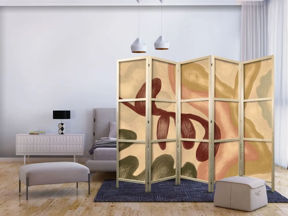 Parawan japoński Abstrakcje 225 x 172 cm Beżowy