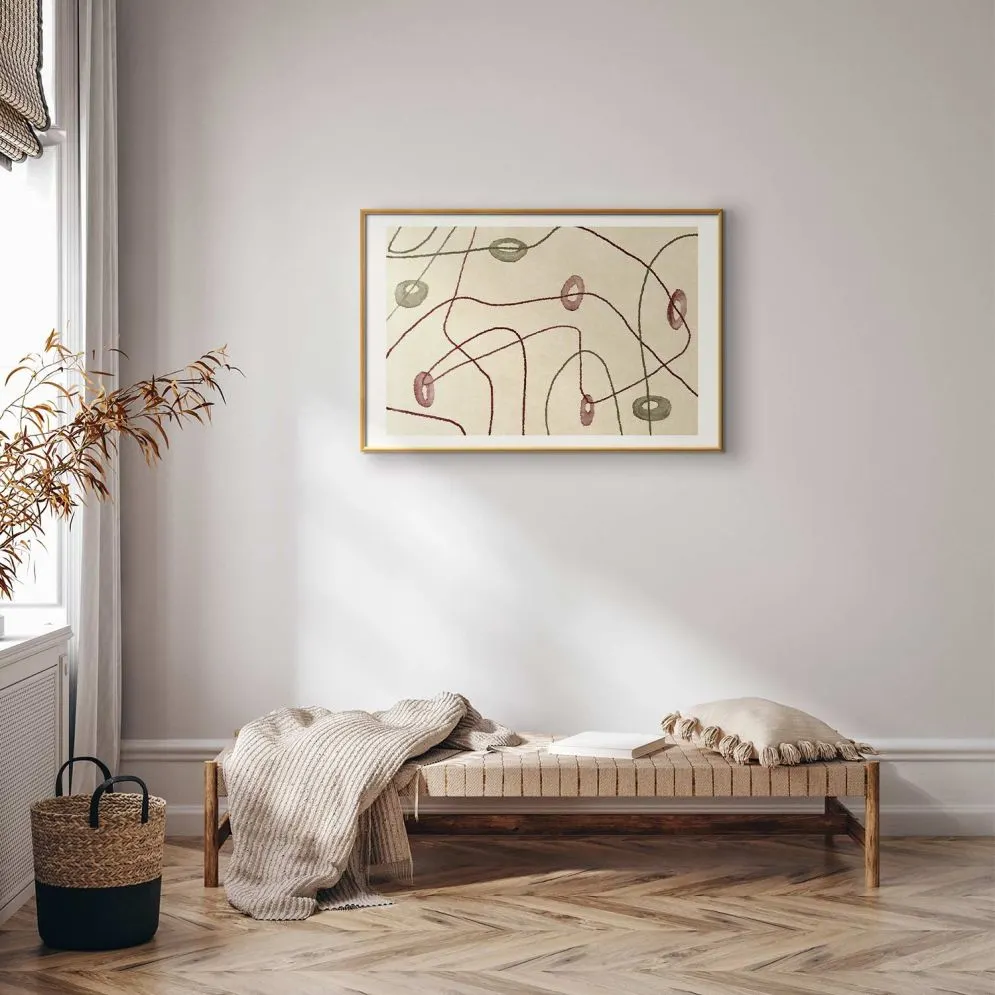 Plakat Kształty 60x40 cm z ramą złotą z marginesem | MIRAT.