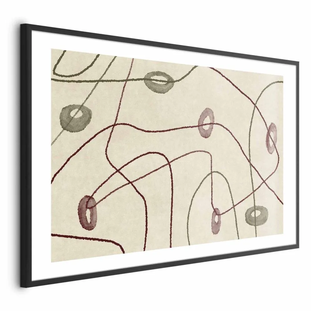 Plakat Kształty 60x40 cm z ramą czarną z marginesem | MIRAT.