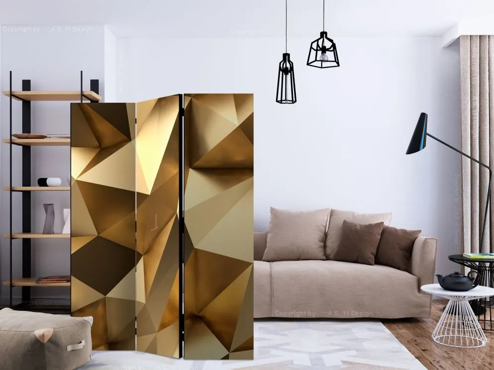 Parawan dwustronny  3D 135 x 172 cm Brązowy