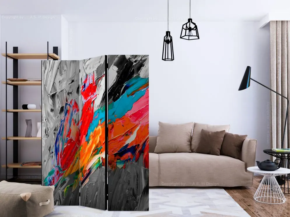 Parawan jednostronny  Abstrakcje 135 x 172 cm Brązowy