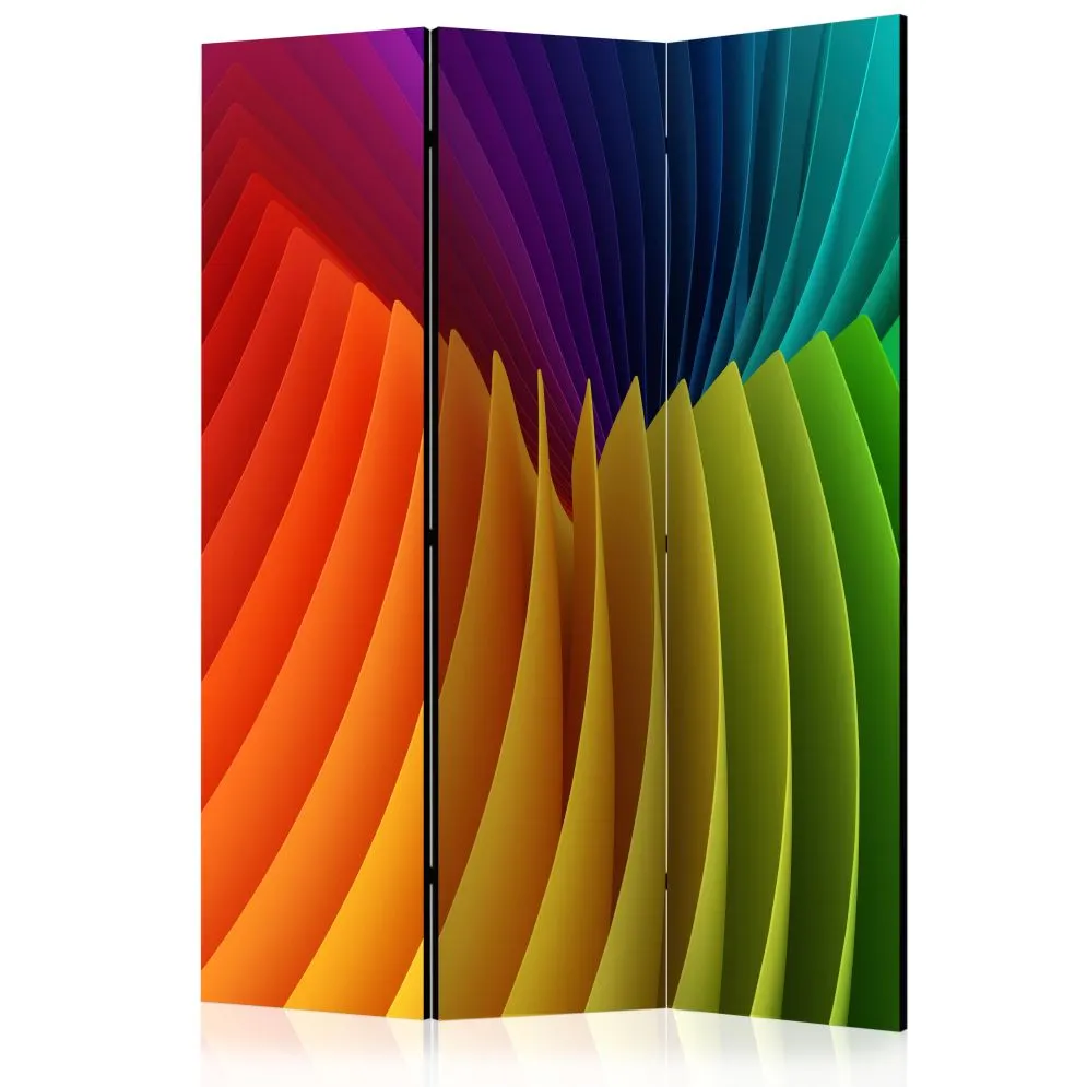 Parawan dwustronny 3D 135x172 cm 3-częściowy wielokolorowy | MIRAT.