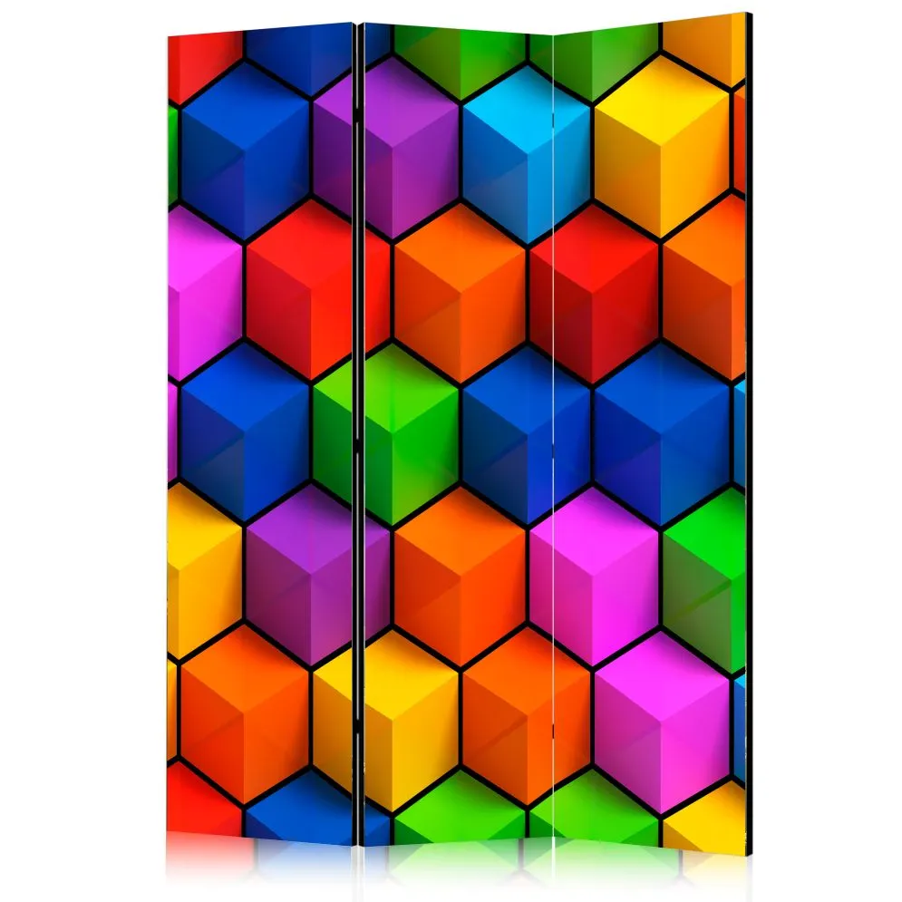Parawan akustyczny 3D 135x172 cm 3-częściowy wielokolorowy | MIRAT.