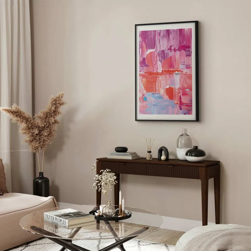 Plakat Kolorowe Pociągnięcia 30x21 cm z ramą czarną z marginesem | MIRAT.