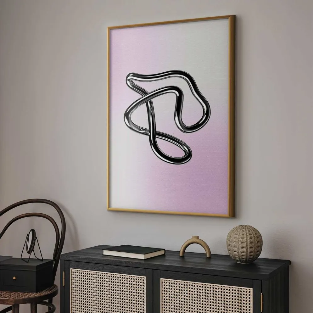 Plakat Srebrne Zawiłości 40x60 cm z ramą złotą bez marginesu | MIRAT.