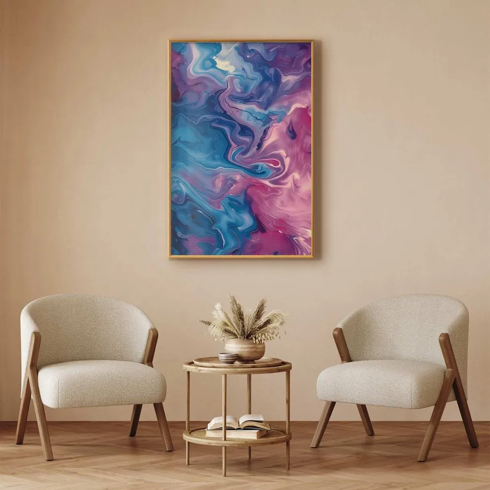 Plakat Nocne Przepływy 29,7x42 cm z ramą złotą bez marginesu | MIRAT.