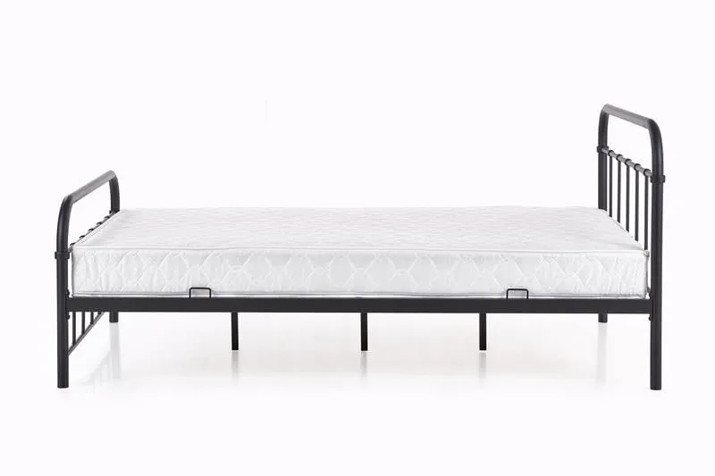 Łóżko LINDA 120x200 czarne metalowe dwuosobowe | MIRAT. styl LOFT