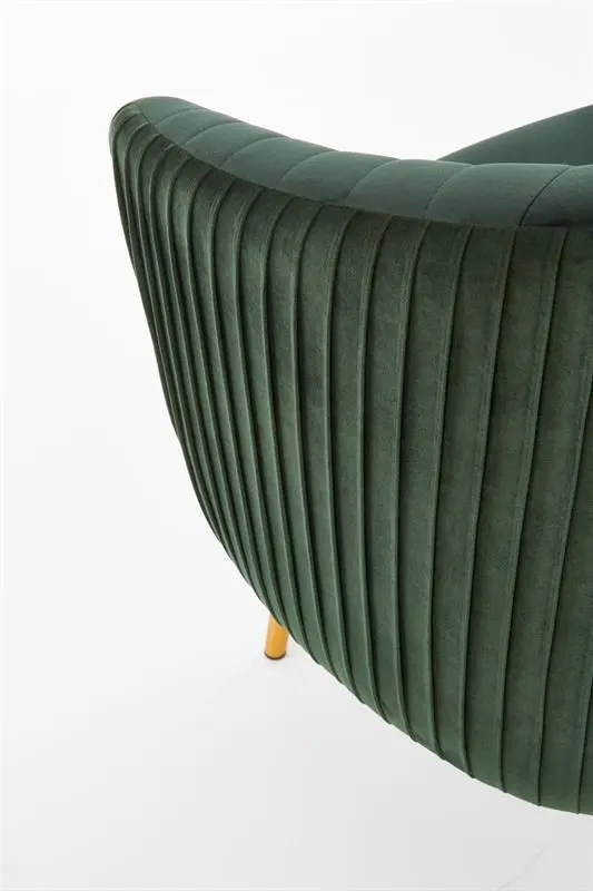 Fotel CROWN ciemno zielony velvet na złotych nóżkach | MIRAT. w stylu GLAMOUR kolekcja