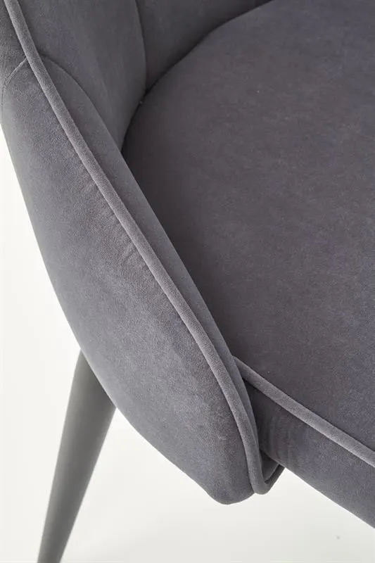 Krzesło K365 VELVET szare z metalowymi nogami do salonu | MIRAT. w stylu GLAMOUR kolekcja