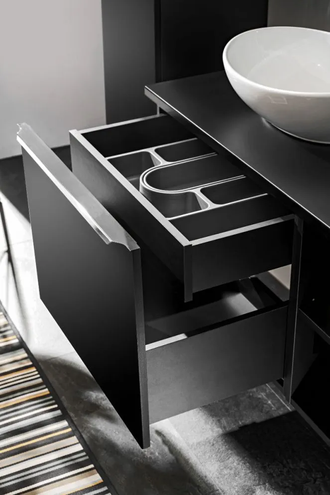Szafka pod umywalkę nablatową SANTA FE BLACK 80 cm czarny mat nowoczesna I sklep meblowy MIRAT. styl LOFT kolekcja SANTA FE BLACK