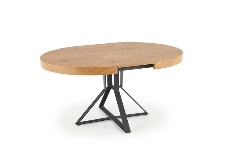 Stół rozkładany MERCY 120(160)x120 dąb/czarny okrągły firmy Halmar | MIRAT. styl LOFT