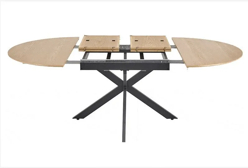 Okrągły stół rozkładany ACORD 120(200)x120 dąb naturalny/czarny I sklep meblowy MIRAT. styl LOFT