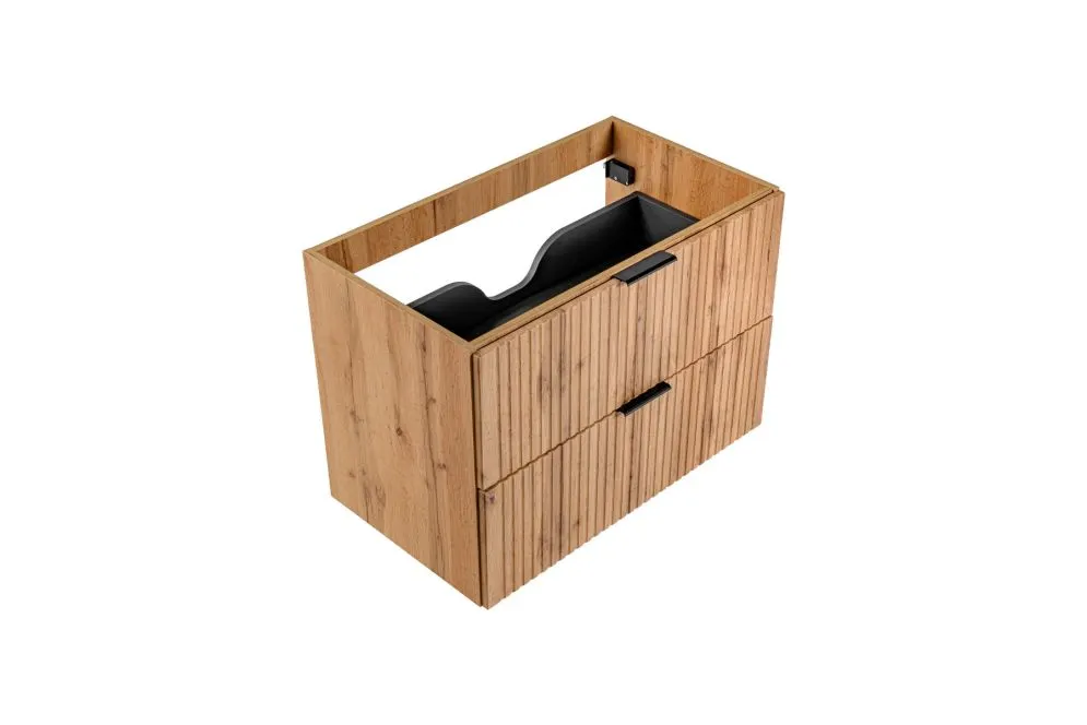 Szafka pod umywalkę ADEL OAK 82 80cm dąb wotan z ryflowanymi frontami I sklep meblowy MIRAT. styl RYFLOWANY, SKANDYNAWSKI
