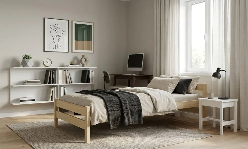 Łóżko młodzieżowe KOX-BED 90x180 sosna naturalna ekologiczne I sklep meblowy MIRAT. styl SKANDYNAWSKI