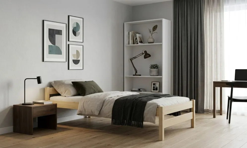 Łóżko młodzieżowe KOX-BED 80x200 sosna naturalna drewniane I sklep meblowy MIRAT. styl SKANDYNAWSKI