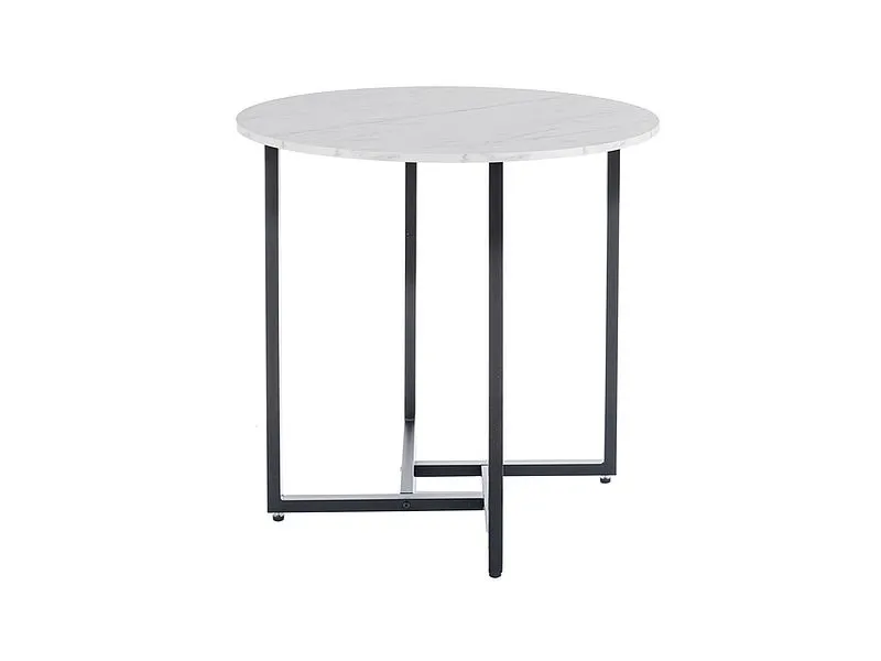 Stół okrągły ALTO II 80x80 biały marmur/czarny nowoczesny do salonu I sklep meblowy MIRAT. styl GLAMOUR
