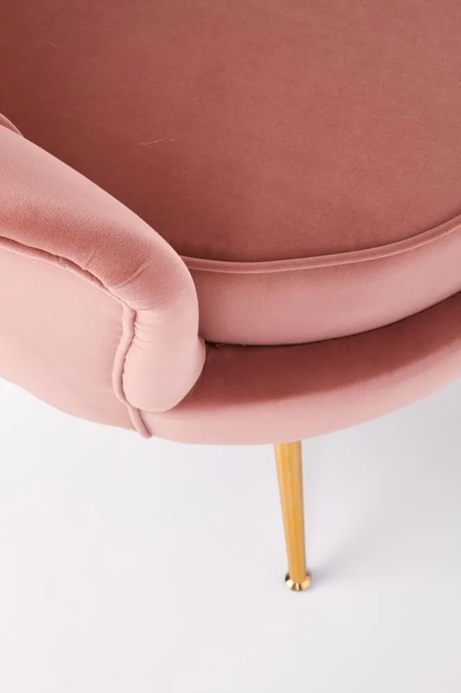 Fotel AMORINITO jasny różowy w kształcie muszli | MIRAT. w stylu GLAMOUR, PASTELE kolekcja