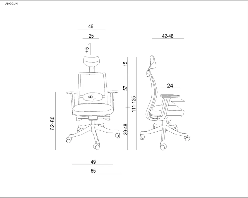 Fotel biurowy ANGGUN czarny ergonomiczny | MIRAT. w stylu kolekcja