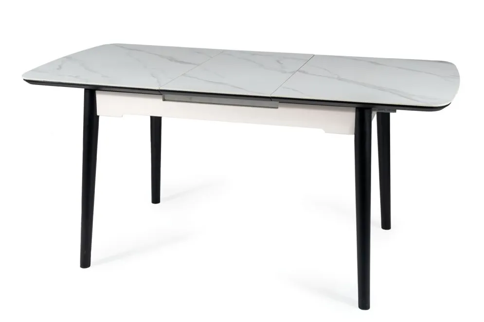 Stół APOLLO 120(160)x80 biały marmur/czarny I sklep meblowy MIRAT. styl GLAMOUR