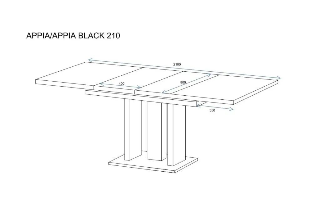Designerski stół rozkładany APPIA 130(210)x80 kaszmirowy I sklep meblowy MIRAT.